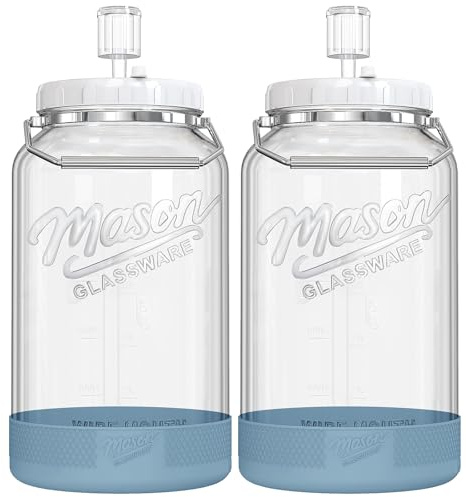 Absovetu Fermentiergläser mit Gärventil, 5,5 Liter, 2 Stück Gärgläser Groß
