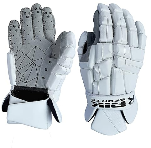 RIK SPORTS Elite Lacrosse Gloves for Men Lightweight Breathable Design with Silicone Grip Palm, Flexible Comfort Fit & Reinforced Protection for Maximum Control.