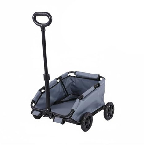 Colcolo Folding Travel Cart Portable Pet Trolley Flexible Handle Easy Steering Secure Carrier Internal Buckles Four-Wheel Design Foldable for Storage Suitable, Gray