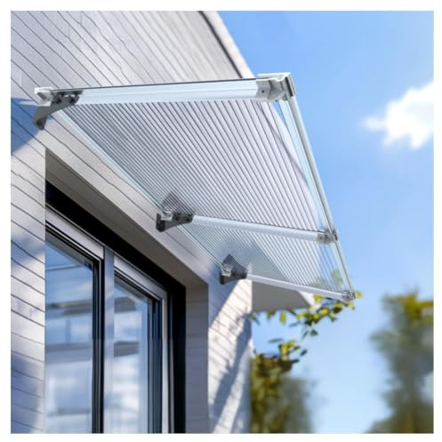 Markis for dörrentré, fönstermarkiser Exteriör med aluminiumfäste | Dörrtak for fönstermarkis, UV-, regn- och snöskydd, slitstarkt polykarbonattak(80x150cm/32x59in)