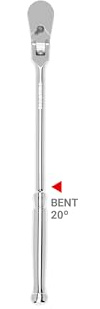 TEKTON 3/8 Inch Drive x 12 Inch Flex Head Bent Handle Non-Quick-Release Long Ratchet | SRH23112