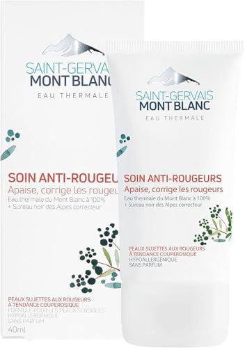 Saint Gervais Mont Blanc Soin Anti-Rougeurs 40ML, Crème Apaisante pour Peaux Sensibles à l’Eau Thermale, Centella et Calendula