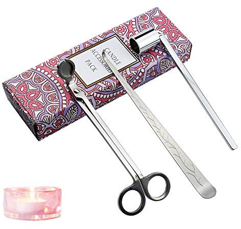 Demason 3 pcs Juego de Accesorio de Velas, Apagavelas de Campana, Cortamechas, Cortador de Velas, Extintor de Velas, Accesorio Elegante para Bodas, Iglesias, Ceremonia de Clausura de Cena de Candelas