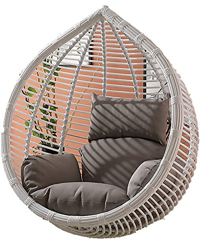 CFMZ Sitzkissen HäNgesessel Outdoor, Dick HäNgesessel Polsterauflage, XXL HäNgesessel Kissen Bezug, Swing HäNgender Korb Sitzkissen mit KopfstüTze Armlehnen RüCkenlehne Grey