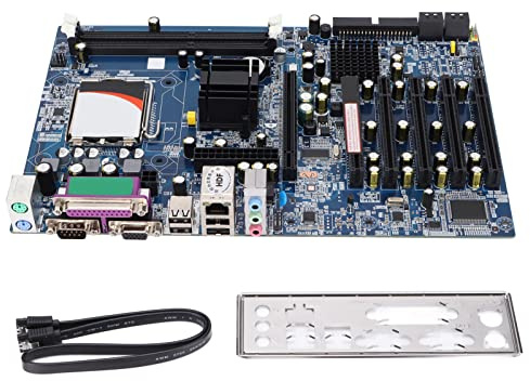 Dilwe Desktop PC Motherboard, Industrie Motherboard 5 PCI Port Stabile Kondensatorfilterung VGA Pin LPT COM Serieller Port G41 Lga775 Motherboard für G41 Serie