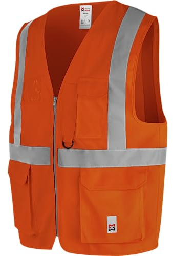 WÜRTH MODYF Warnweste Multipocket in Orange - gut sichtbare Warnschutzweste zertifiziert nach EN ISO 20471 Klasse 2 - mit Reißverschluss und vielen Taschen - in den Größen L-XL