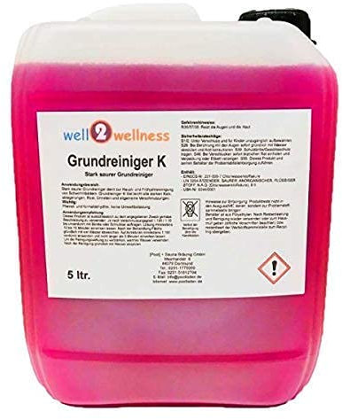 well2wellness Grundreiniger K 5 Liter | Schwimmbadreiniger | Poolreiniger | Schonende Reinigung | Einfache Anwendung | Pool Reinigung | Effektiver Schutz | Reinigt schnell | Umweltschonend Rot