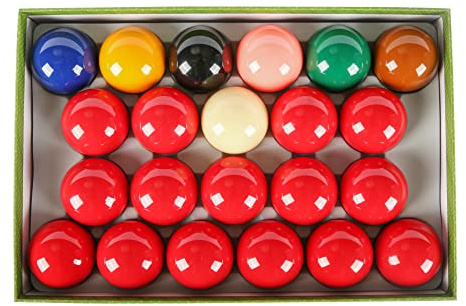 ASKA Snooker Ball Set – 22 Balls with Cue Ball, Standard Color Set (15 Reds + 6 Colors), Complete Set for Snooker Tables (SB01A, Grade A, Set of 22 Balls 2-1/4)