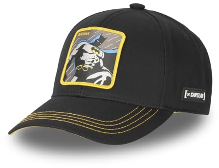 Cap Herren Dc Comics, Tracker Kappe Herren, Held, Empfindliche Haut, Schwarz/Gelb/Grau, Einheitsgröße