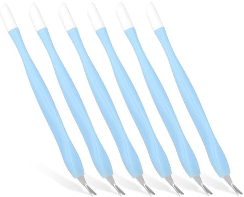 Nagelhauttrimmer mit Schieber, 6 Stück, Nagelhautentferner mit Gummispitze, Schieber, Entfernung abgestorbener Haut, Nagelkunst-Werkzeuge