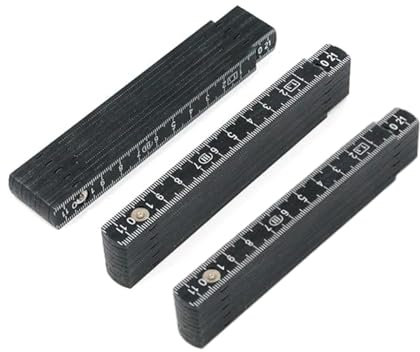 Negro Regla de Carpintería Plegable función de medición de números regla para metros 1 m regla plegable de madera para Todos Trabajos de Bricolaje Hogar Estudio Para Carpintero Herramienta 3 Piezas