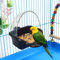 Bird Bath Box Hanging Birdbath Toy Parakeet Caged Bathing Tubs Parrot Bath Tub Water Shower Food Feeder Holder Tray Bird Baths for Birdcages Accessory Small Budgies,Canary,Cockatiel(Black)