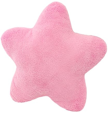 Cute Pillow Cushion Decorative Nursery Stuffed Throw Pillows Yellow Pink Sofa Pillow Cushion Star Plush Pillow Kids Boys Girls Adults Car Home Chair Floor Bed Gift Reading Nook TV (Pink)