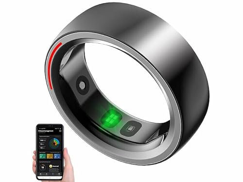 Newgen Medicals Ring Fitnesstracker: Fitness- & Schlaftracker-Ring mit Herzfrequenz- & SpO2-Anzeige, Gr. 57 (Tracker, Fingerring, Fernbedienung)