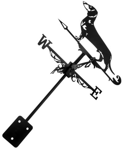 BESPORTBLE 1satz Wetterhahn Dackel Windfahne Aus Metall Dekorativer Windrichtungsanzeiger Für Garten Und Dach Langlebig Rostfrei Installieren Wetterfahne Für Outdoor-Dekoration Vintage