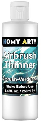 HOMY ARTY Diluyente para Aerógrafo - 250 ml, Diluyente De Pintura Acrílica A Base De Agua para Mejorar El Flujo De Pintura para Zapatos, Ropa, Modelos De Metal Y Plástico