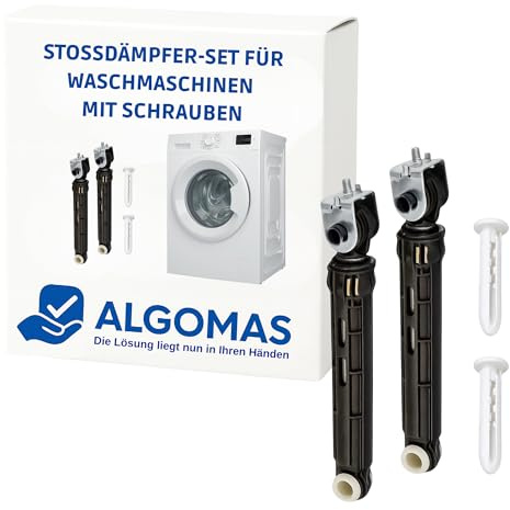 ALGOMAS® 2 Amortiguadores Lavadora con Pernos | Longitud 160–255 mm | Códigos Originales C00140670, C00309597, C00140744, C00141273 y más | Repuestos Compatibles con Indesit Hotpoint Ariston Whirlpool