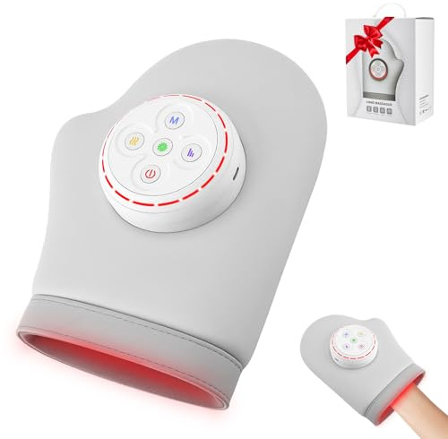 Masajeador de Manos Eléctrico con Calor y Compresión, 3 Modos 5 Niveles 3 Temperaturas, masajeador artrosis inalámbrico, Masaje para Manos, Muñecas y Dedos, Relajación Profunda, Regalo Ideal
