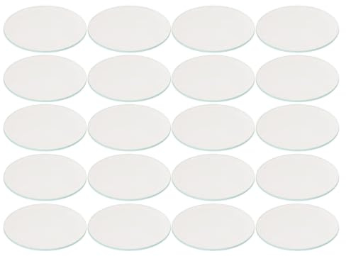 Housoutil 20pcs Round Glass Lens Cover for Gu10 Spot Light Lamp Shade, Weatherproof and Dust-Proof Glass Replacement, 4.5cm Diameter for Indoor and Commercial Shop Window Lighting