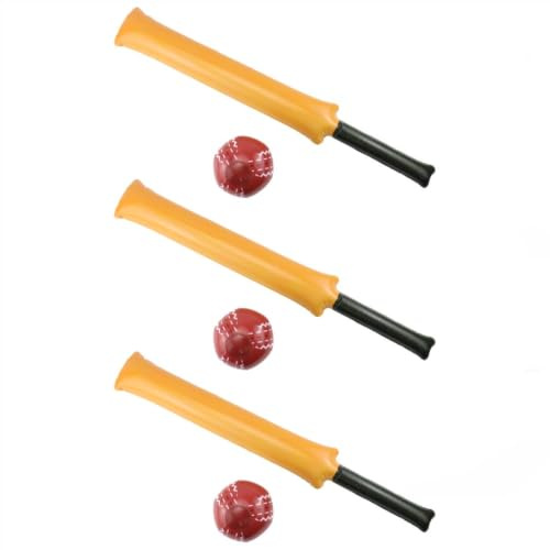 Uppblåsbar cricket fladdermus och boll set vuxna party nyhet sport rekvisita | Uppblåsbar cricketslagträ och bollset, vuxen sport stödrekvisita, 30 cm nyhet fladdermus, PVC festtillbehör, watch party