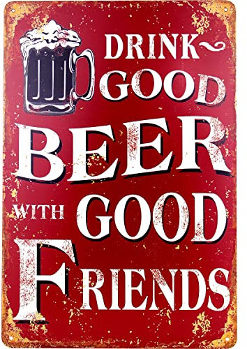 Piatto Birra - latta segno di latta retrò birra regalo magnete-metallo segno con detti vintage divertenti segni porta segni birra segno nostalgia decorazione bar segno birra motivo 20x30 cm