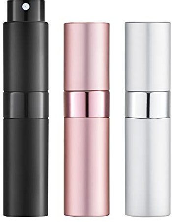 Toureal Travel Perfume Atomiser Refillable - Mini Aftershave Spray Bottle - Small Glass Fragrance Atomizer for Women - Portable Empty Cologne Refill Pump Dispenser for Men Pink 3Pcs