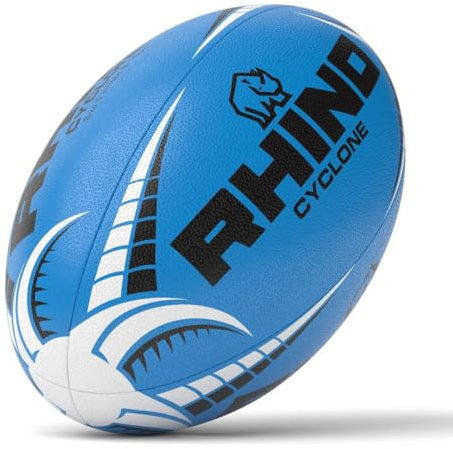 Rhino Cyclone Rugbyball, Blau, Größe 4