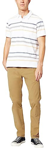 Dockers Men's Smart 360 Flex Chino Slim Casual Pants, Ermine, 34W / 32L