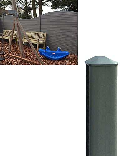 VP Plastic Fence Posts with Cap - Eco Fencing Post for Composite & Wooden Panels 2.7m (9') Graphite (ECOFPAN)