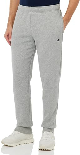 Champion Legacy Champion Basics - Powerblend Fleece Rib Cuff Pantaloni da Tuta, Grigio Melange Chiaro, L Uomo FW23