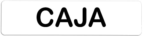 Becral® - Señal adhesiva de PVC CAJA | Placa puerta PVC BLANCO | Señal informativa | Cartel Puerta 200X50mm