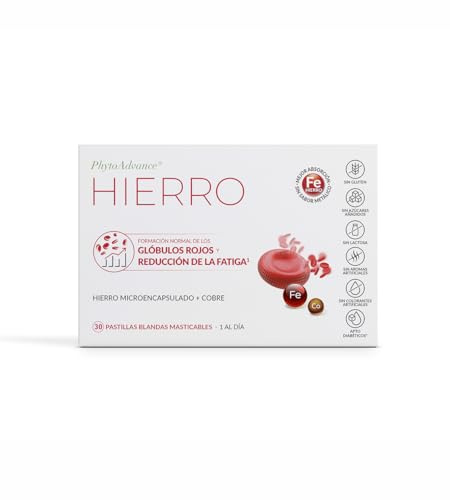 AlchemLife - PhytoAdvance Hierro | Formación de Glóbulos Rojos y Energía | 30 Pastillas Blandas Masticables | Reduce Cansancio y Fatiga | Tecnología Lipofer de Alta Absorción | Sin Sabor Metálico