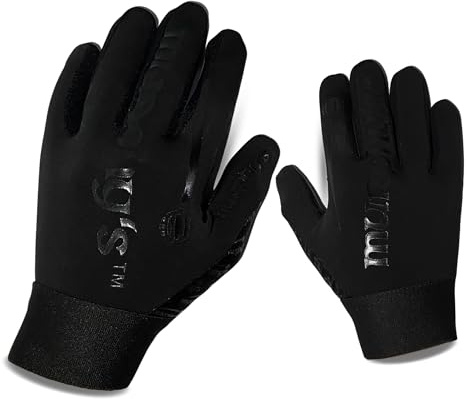 Murphys gaeliska fotbollsspelarens barnhandskar, premium latex, GAA överlägset grepp, hållbar och andningsbar design elastiskt armband, svart, 6 – under 12 år