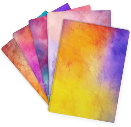 50 x Bastelpapier MIX | Bunter Papier Mix 5 Motive | Buntes Regenbogen Motivpapier A4 | edles Design Papier zum Basteln | beidseitig bedruckt | Set