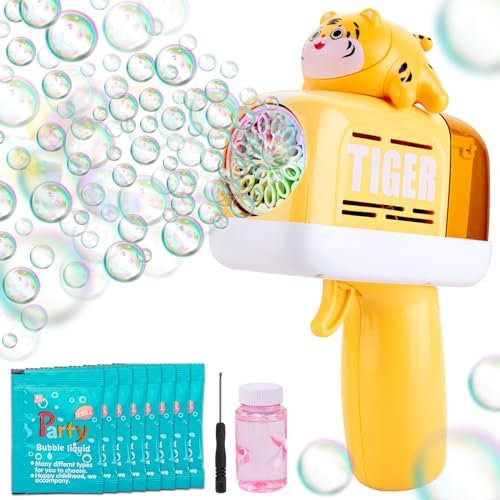 Sundaymot Seifenblasenmaschine Seifenblasenpistole, Outdoor Spielzeug Gartenspielzeug für Kinder ab 3 Jahre, für Hochzeit Geburtstag Weihnachten Party