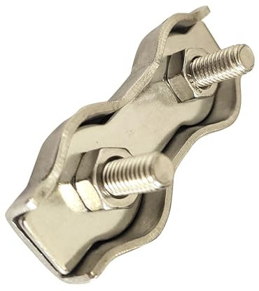 Wire Rope Clips 7 Pcs Stainless Steel Clamp 2 mm ~ 4 mm Thickness Wire Double Bolts Corrosion Resistant for Steel Wire Connection on Fence String Awning