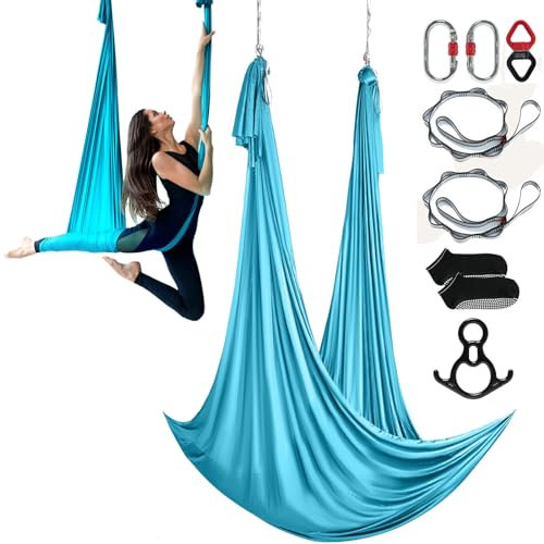 VEVOR Unisex-Adult Yoga Hängematte, Blau, 10x2,8m