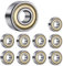 AOEVUIR 10 Pcs 608zz Kugellager Metall Double Shielded Miniatur Rillenkugellager für Skateboards Roller Inline Skates