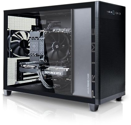 SYSTEMTREFF Mini PC de Jeu AMD Ryzen 5 7600 6x5.1GHz | Nvidia RTX 5060 TI 16GB | 1To M.2 NVMe | 32Go DDR5 RAM | Windows 11 Pro | Ordinateur de Bureau pour Les Joueurs, Les Gamers & Streamer