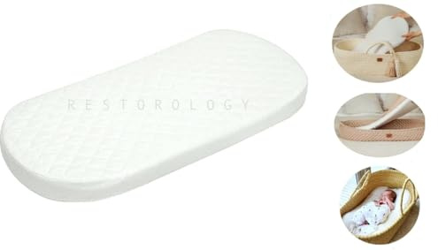 Baby Hug 4 in 1 Chicco Pram & Moses Mattress – HQ Foam Mattress - Washable/Removable Cover - Hypoallergenic | Size 76 x 40 x 04 CM - MADE IN UK