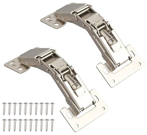 Qrity 2 Pezzi Cerniere a 150 Gradi, Cerniera Porta Cucina Con Viti, Cerniera Porta Guardaroba, per Mobile Cucina, Mobili