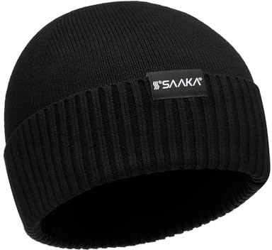 Bamboo Lightweight Beanie for Men & Women. Soft Athletic Winter Hat. Ideal Cuffed Beanie for Sports. Keeps You Warm and Comfortable (US, Alpha, One Size, Black)