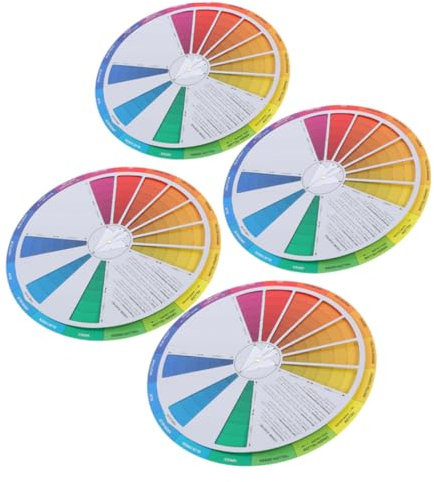 IWOWHERO 4pcs Card Gradient Wheel Learning Chart for Craft Class Teaching Tool Mixing Guide Painting Wheels