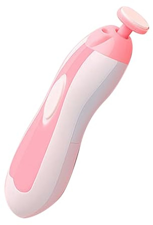 Lima elettrica per unghie, Tagliaunghie per bambini 6 in 1 con luce LED kit tagliaunghie elettrico per neonati e bambini piccoli con 6 testine levigatrici sicuro e a basso rumore (PINK)