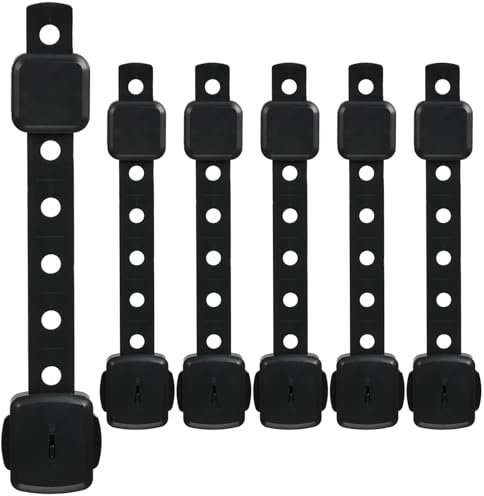 Fursafe&Q Cabinet Locks Baby Proofing, Baby Drawer Safety Locks -Adhesive Child Safety Lock Straps Adjustable Door Latch for Fridge Toilet Oven No Drill Furniture Kitchen Lock