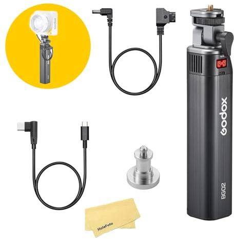 GODOX BG02 Battery Grip,14.4V 6600mAh 95.04Wh Lithium Battery,Handgrip with D-Tap and USB-C Cable for AD200 AD200Pro AD200ProII AD300 Pro Camera Flash,for ML100BI ML100R FH50Bi FH50R LED Video Light