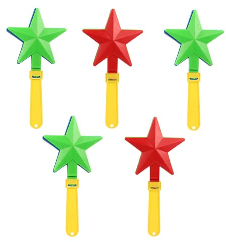 HOODANCOS Matraca De Plástico Matraca De Fiesta Generador De Ruido Material Duro Diseño De Estrella De Cinco Puntas Juego De 5 Piezas Accesorio para Fiestas Carnavales y Eventos De Entretenimiento