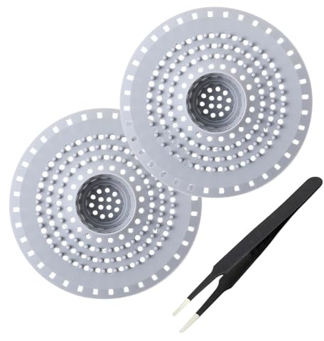 VINZOR 2 pezzi filtro doccia capelli, in silicone, per doccia, doccia, con ventosa, universale, in silicone, per vasca da bagno, lavandino e cucina, anti-intasamento contro capelli e odori