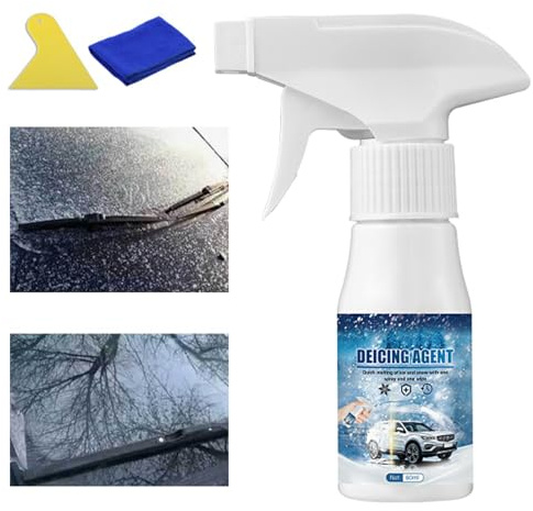 Spray anticongelante para parabrisas de coche, 60 ml, de fusión rápida y removedora de nieve para el invierno, descongelante de cristal de coche, descongelante rápido para ventanas de coche y espejos