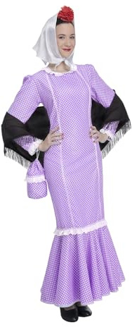 Kimokawaii Disfraz de Madrileña Morada Adulta (T-XL)